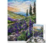Jigsaw Puzzles 1000 Pieces for Adults Lavender Fields at Dawn Family Games Family Activities Home Decoration Toys Birthday Present, Gifts, (38x52cm)