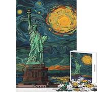 Jigsaw Puzzles 1000 Pieces for Adults Liberty Edvard Munch Style Educational Games Improve Memory Anti-Stress Toys Enhance Love between Couples (38X26cm)