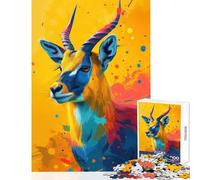 Jigsaw Puzzles 1000 Pieces for Adults Lightning Fast Antelope Toy Wall Decor Gifts for Women Men Relaxing Games Artists Collection, Fine Art Size 50x75cm