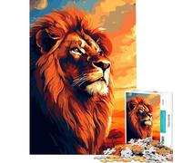 Jigsaw Puzzles 1000 Pieces for Adults Lion Africa Pixel Art Toys Educational Games Practical Game Learning Educational Gifts Ideas (Size 38x26cm)