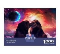 Jigsaw Puzzles 1000 Pieces for Adults Lion Couple Fantasy Art Print Puzzle for Adults Hands-on Game Improve Memory Deal As Gifts for The Whole Family 52x38cm/1000pcs