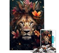Jigsaw Puzzles 1000 Pieces for Adults Lion in The Jungle Art Relaxing Games Learning Educational Toys Secret Santa Gifts Family Activities (size 38x52cm)