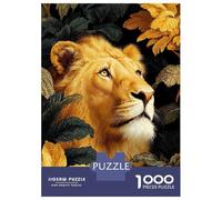 Jigsaw Puzzles 1000 Pieces for Adults Lion Portrait Surrounded by Foliage Jigsaws for Adults Fun Games Stress Reliever Help The Brain Exercise 52x38cm/1000pcs