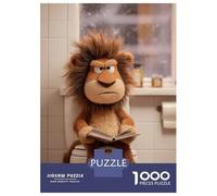Jigsaw Puzzles 1000 Pieces for Adults Lion Reading on A Toilet Adult Puzzles Relax Games Analysis And Logic Stress Reduction Gifts 52x38cm/1000pcs