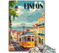 Jigsaw Puzzles 1000 Pieces for Adults Lisbon Tram Difficult Hard Brain Teaser Game Secret Santa Gifts 50x75cm