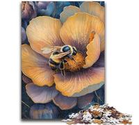 Jigsaw Puzzles 1000 Pieces for Adults Little Bee on A Flower - Art Nouveau Difficult Hard Brain Teaser Game Secret Santa Gifts 50x75cm