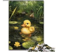 Jigsaw Puzzles 1000 Pieces for Adults Little Duck in Lotus Leaf Jigsaw Puzzle Made of Wood Relax & Challenge, Colorful Home Decor Art, for Friends size 50X75CM