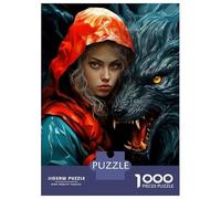 Jigsaw Puzzles 1000 Pieces for Adults Little Red Riding Hood And Wolf Art Print Jigsaw Puzzle Anti-Stress Toys Home Decoration Help The Brain Exercise 70x50cm/1000pcs
