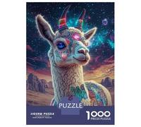 Jigsaw Puzzles 1000 Pieces for Adults Llama in Cosmos Jigsaws for Adults Fun Games Stress Reliever Help The Brain Exercise 52x38cm/1000pcs