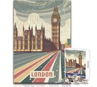 Jigsaw Puzzles 1000 Pieces for Adults London Beautiful Design Game Difficult Challenge Great Gift Size 50x75cm
