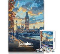 Jigsaw Puzzles 1000 Pieces for Adults London, United Kingdom Cityscape Art Beautiful Design Game Difficult Challenge Great Gift Size 50x75cm