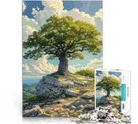 Jigsaw Puzzles 1000 Pieces for Adults Lone Tree on Clifftop Herausfordernd Schwierig Geschenke für Freunde und Familie50x70cm