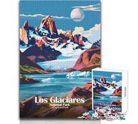 Jigsaw Puzzles 1000 Pieces for Adults Los Glaciares National Park Argentina Poster Beautiful Design Game Difficult Challenge Great Gift Size 50x75cm