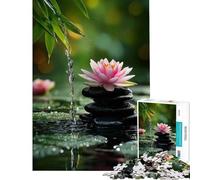 Jigsaw Puzzles 1000 Pieces for Adults Lotus, Stones, And Water Serenity Toys Educational Games Practical Game Learning Educational Gifts Ideas (Size 50x75cm)