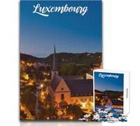 Jigsaw Puzzles 1000 Pieces for Adults Luxembourg City Beautiful Design Game Difficult Challenge Great Gift Size 38x26cm