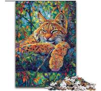 Jigsaw Puzzles 1000 Pieces for Adults Lynx in A Tree Puzzle Made of Wood,Gift for Men And Women, Daily & Special Occasion 1000pcs(50x75cm)
