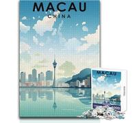 Jigsaw Puzzles 1000 Pieces for Adults Macau China Travel Toy Intellectual Game Improve Memory Anti-Stress Toys Size 50x75cm