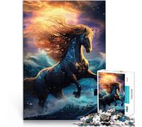 Jigsaw Puzzles 1000 Pieces for Adults Magic Ocean Horse Made of cardboard for ages 14 and over For Family Fun & Game Night Artists' Collection, Fine Arts。size:26x38cm/10.24x14.96inch