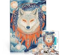 Jigsaw Puzzles 1000 Pieces for Adults Magic Wolf Made of wood，for age 14+ Stress Relief Toys because it is ideal as a gift for the whole family。size：50x75cm/14.96x20.47inch