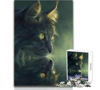 Jigsaw Puzzles 1000 Pieces for Adults Magical Cat In The Dark Soothing Relaxing Leisure Time Accurate Interlock Precision Toy Size 38x26cm