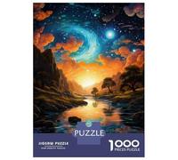 Jigsaw Puzzles 1000 Pieces for Adults Magical Sunset River Landscape Jigsaws for Adults Relax Games Improve Memory Stress Reduction Gifts 70x50cm/1000pcs