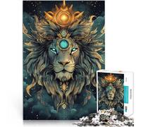 Jigsaw Puzzles 1000 Pieces for Adults Majestic lion Made of cardboard Suitable for ages 14 and up Educational game for families learning educational Gift。size：26x38cm/10.24x14.96inch