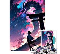 Jigsaw Puzzles 1000 Pieces for Adults Manga Torii Gate Dragon Adult Jigsaw Relaxing Games Difficult Challenge Stress Reduction Gifts (Size 50x75cm)