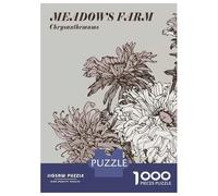 Jigsaw Puzzles 1000 Pieces for Adults Meadows Farm Chrysanthemums Floral Art Jigsaw for Adults Fun Games Presents for Women Help The Brain Exercise 52x38cm/1000pcs