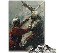 Jigsaw Puzzles 1000 Pieces for Adults Medieval Sword Fight Difficult Hard Brain Teaser Game Secret Santa Gifts 38x26cm