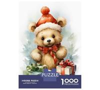 Jigsaw Puzzles 1000 Pieces for Adults Merry Tiny Bear Xmas Jigsaws for Adults Fun Games Stress Reliever Help The Brain Exercise 52x38cm/1000pcs