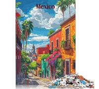 Jigsaw Puzzles 1000 Pieces for Adults Mexico City Street Scene Puzzle for Adults Woodenboard Puzzles Family Decoration 1000pcs (75x50cm)