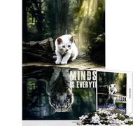 Jigsaw Puzzles 1000 Pieces for Adults Mindset Is Everything Anti-Stress Toys Gift For Birthdays Impossible Game with Matching Poster And Trivia Sheet Size 38x52cm