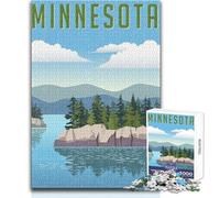 Jigsaw Puzzles 1000 Pieces for Adults Minnesota Landscape Beautiful Design Game Difficult Challenge Great Gift Size 38x26cm