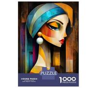 Jigsaw Puzzles 1000 Pieces for Adults Modern Cubist Vision of Girl with A Pearl Earring Puzzles for Adults Fun Games Improve Memory Deal As Gifts for The Whole Family 70x50cm/1000pcs