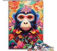Jigsaw Puzzles 1000 Pieces for Adults Monkey in Colorful Jungle 1000 Pieces Puzzle Gifts Home Decor Gift, Brain Teaser Game (Size 26x38cm)