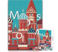 Jigsaw Puzzles 1000 Pieces for Adults Moscow Beautiful Design Game Difficult Challenge Great Gift Size 38x26cm