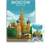 Jigsaw Puzzles 1000 Pieces for Adults Moscow Russia Travel Art Beautiful Design Game Difficult Challenge Great Gift Size 38x52cm