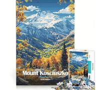 Jigsaw Puzzles 1000 Pieces for Adults Mount Kosciuszko Landscape Relax Games Pattern Assembly Wishlist with Santa Claus 38x52cm