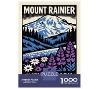 Jigsaw Puzzles 1000 Pieces for Adults Mount Rainier National Park Poster Jigsaws for Adults Fun Games Stress Reliever Help The Brain Exercise 52x38cm/1000pcs