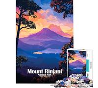 Jigsaw Puzzles 1000 Pieces for Adults Mount Rinjani National Park, Indonesia Family Games Brain Intelligence Challenge Addictive Toys Great Gifts For Family Fun (size 38x52cm)