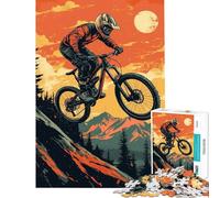 Jigsaw Puzzles 1000 Pieces for Adults Mountain Biking Art Print Jigsaw Anti-Stress Toys Precision Cutting Deal As Gifts for The Whole Family (Size 38x52cm)