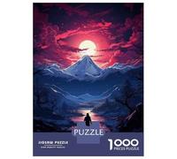 Jigsaw Puzzles 1000 Pieces for Adults Mountain Moonlit Reflections Puzzle for Adults Family Game Improve Memory Unique Birthday And Gifts 52x38cm/1000pcs
