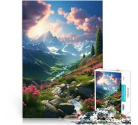 Jigsaw Puzzles 1000 Pieces for Adults Mountains - Blossom Peaks Made of cardboard for ages 14 and over Challenging game and family game great size：26x38cm/10.24x14.96inch