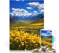 Jigsaw Puzzles 1000 Pieces for Adults Mountains - Floral Summit Serenity Familienspaß Lernspiel für Geburtstag, Weihnachten38x26cm