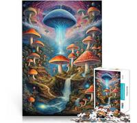 Jigsaw Puzzles 1000 Pieces for Adults Mushroom Fantasy Made of cardboard，for and 14 years and over Educational games A work of art。size：38x52cm/14.96x20.47inch