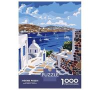 Jigsaw Puzzles 1000 Pieces for Adults Mykonos Greek Island Jigsaws for Adults Fun Games A Work of Art Deal As Gifts for The Whole Family 70x50cm/1000pcs