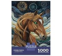 Jigsaw Puzzles 1000 Pieces for Adults Mystic Horse in Starry Sky Puzzles for Adults Fun Games Improve Memory Deal As Gifts for The Whole Family 70x50cm/1000pcs