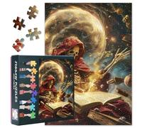 Jigsaw Puzzles 1000 Pieces for Adults - Mystical Skeleton Witch Reading a Book in Space, Vibrant Artwork, Premium Puzzle Board, Coolest Adult Puzzles - 27.5x19.7 inches