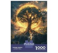 Jigsaw Puzzles 1000 Pieces for Adults Mystical Tree with Golden Aura Adult Puzzles Relaxing Games But Fun And Humorous for Birthday, Chrismas 70x50cm/1000pcs