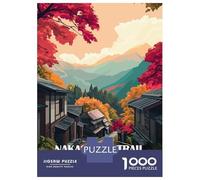 Jigsaw Puzzles 1000 Pieces for Adults Nakasendo Trail Japan Autumn Landscape Jigsaw for Adults Family Games A Work of Art Help The Brain Exercise 38x26cm/1000pcs